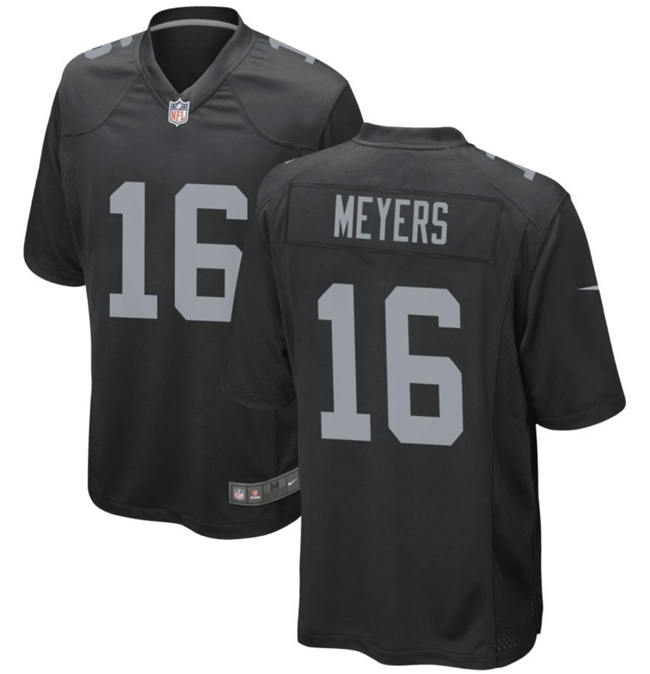 Men's Las Vegas Raiders #16 Jakobi Meyers Black Football Stitched Game Jersey